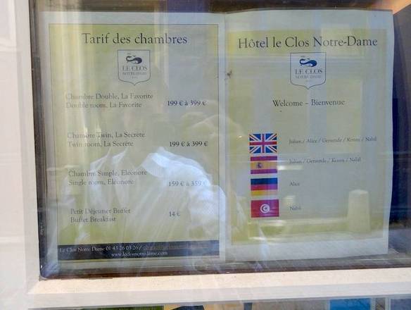 Hotel Le Clos de Notre Dame, Paris